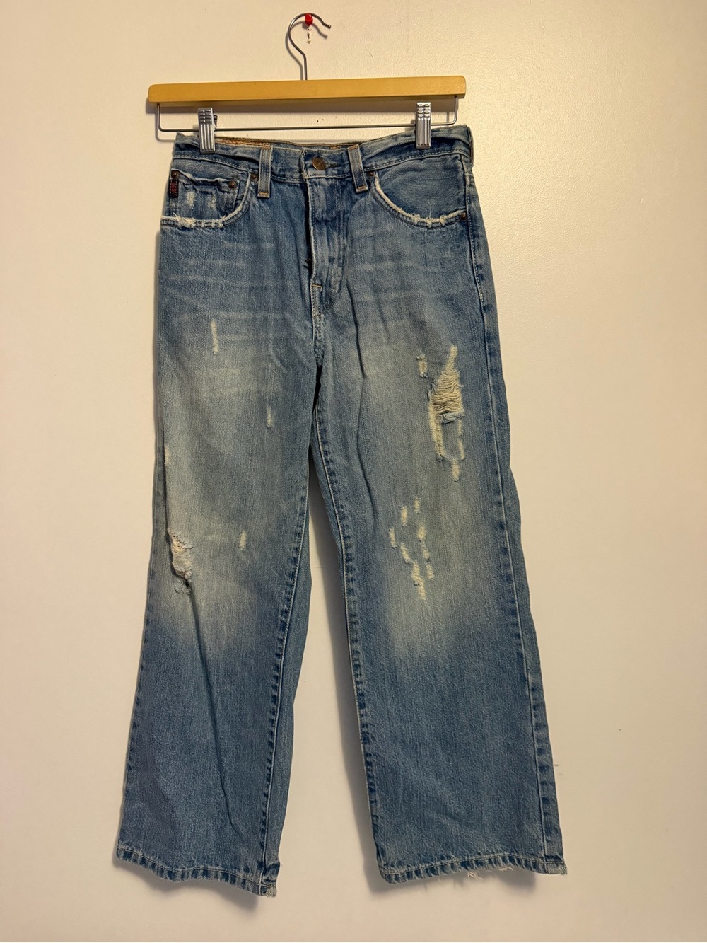 Vintage Abercrombie & Fitch Distressed Straight Leg Denim Jeans Size 12